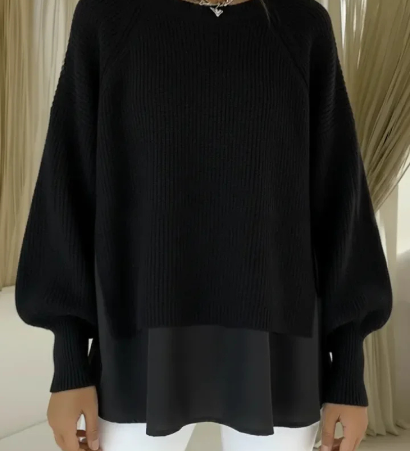 Janet | Layered-Look Knit Sweater