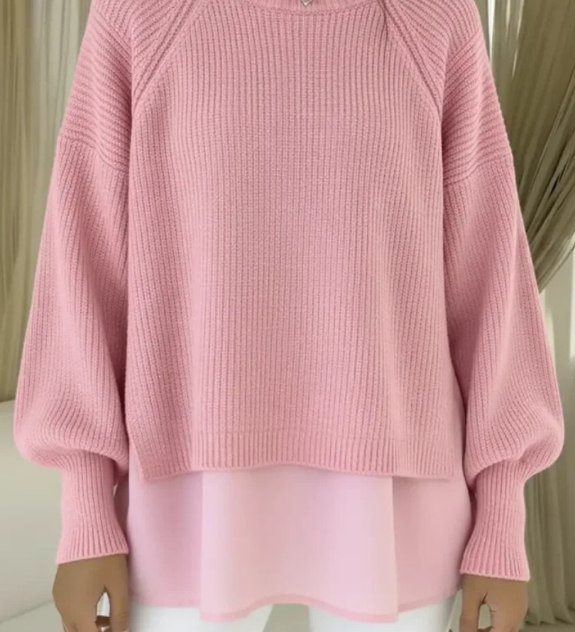 Janet | Layered-Look Knit Sweater