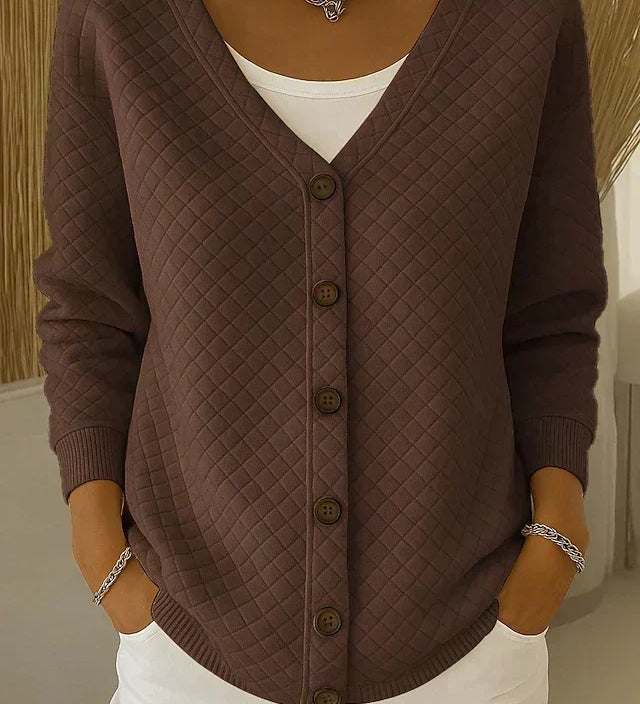 Rosemary | Diamond Quilted Button Cardigan