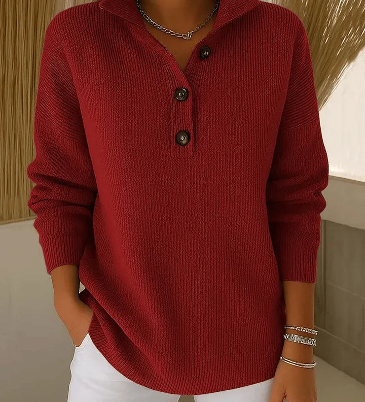 Eleanor | V-Neck Polo Collar Sweater