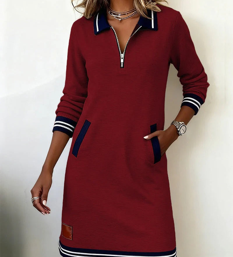 Sofia - Chic Long Sleeve Cotton Dress